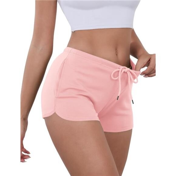 Women Comfy Workout Athletic Dolphin Shorts Pink - Picture 1 of 5